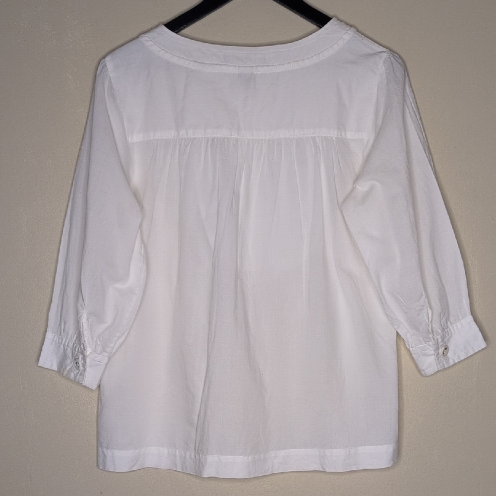 Gap White Button Front Pullover Blouse - image 5